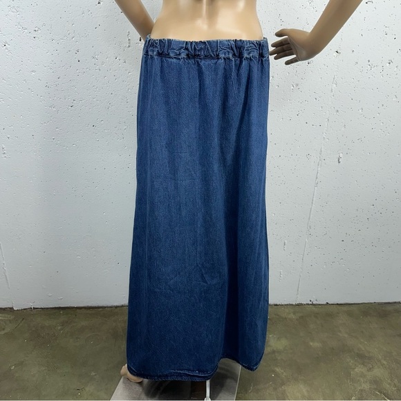 CP Shades Women’s size Medium Blue Denim Jean Maxi Skirt - Picture 5 of 16